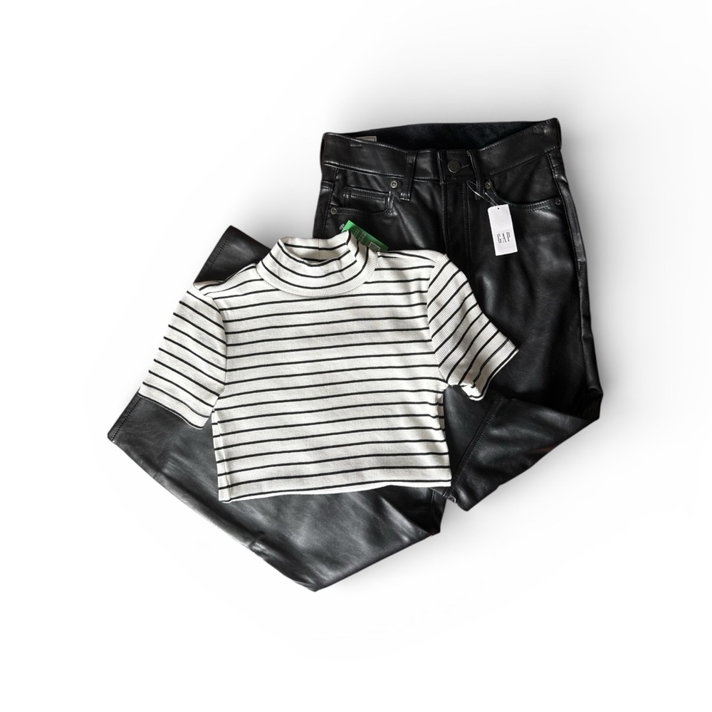 GAP *NWT* Set Modern Tee & Vegan Leather Pants